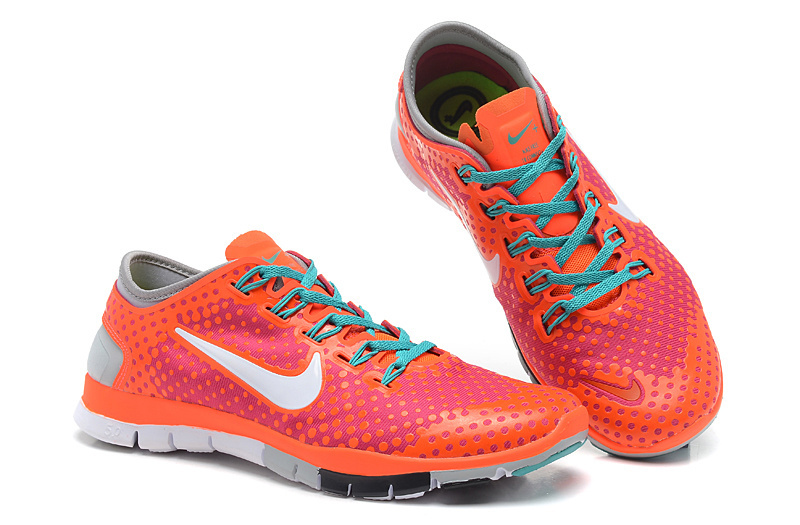 Hot Nike Free5.0 Women Shoes White/Orangered/Palevioletred